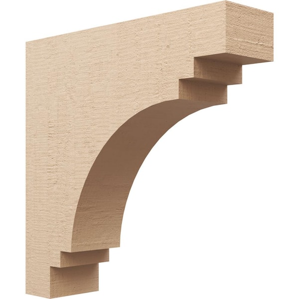 Ekena Millwork 8 in. x 32 in. x 32 in. Thin Pescadero Rough Cedar Woodgrain TimberThane Corbel, Primed Tan