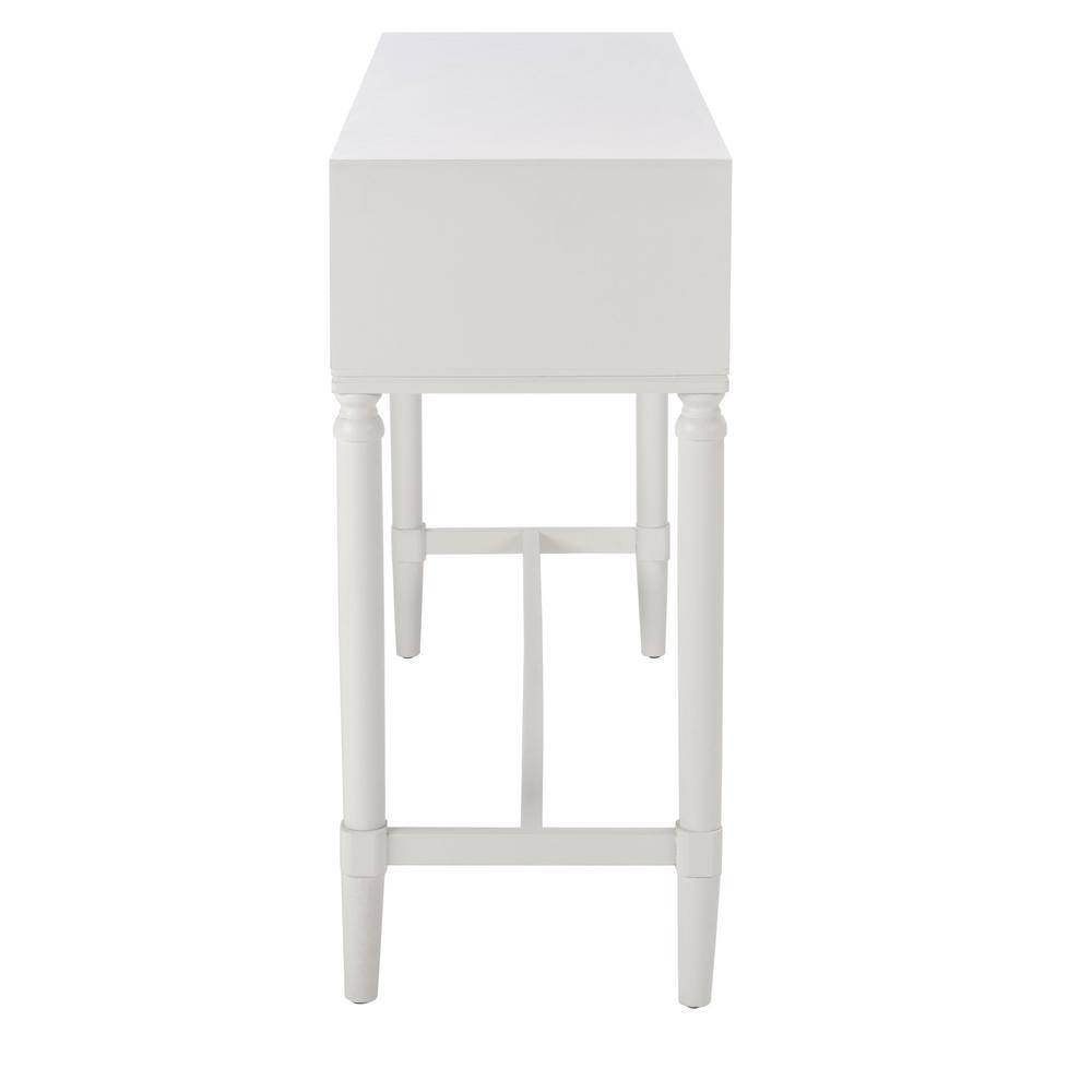 White Wood and Metal Hallway Table with Storage