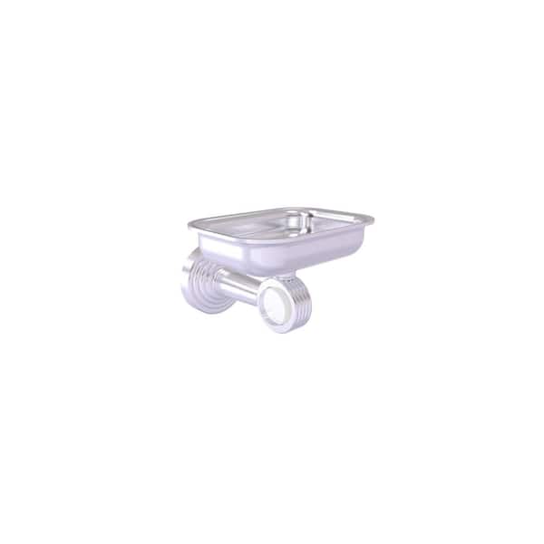 Allied Brass Pacific Beach Collection Wall Mounted Soap Dish Holder with Groovy Accents in Satin Chrome