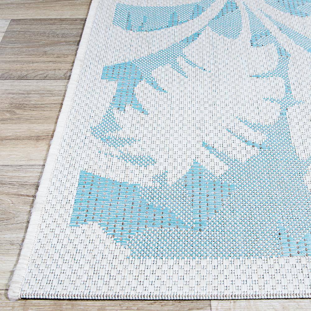 Monaco Ivory-Turquoise Synthetic 2x8 Geometric Runner Rug