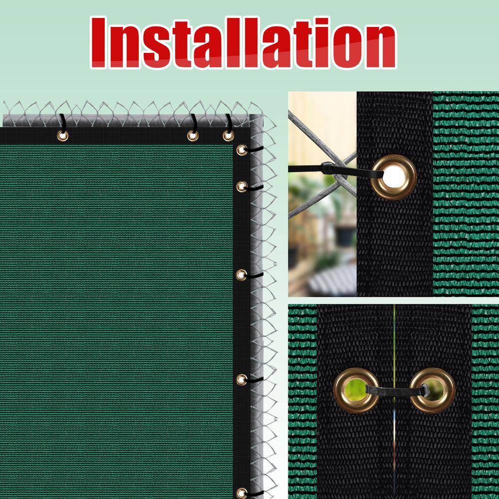 Green 6 ft. x 12 ft. HDPE Privacy Fence Screen with Reinforced Grommets