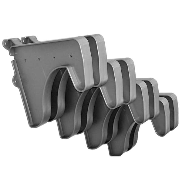 12 in. x 10 in. Silver Set of 8-Side End Brackets for Hanging Rod and Shelf (for mounting to back wall/connecting)