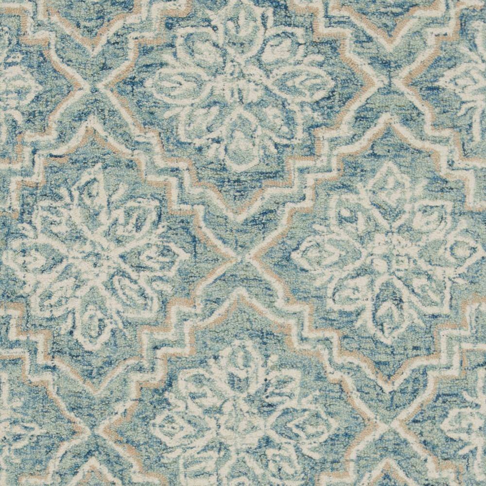 Cushion-Soft Blue Abstract Hand-Tufted Wool Runner Rug - 2'3" x 12'