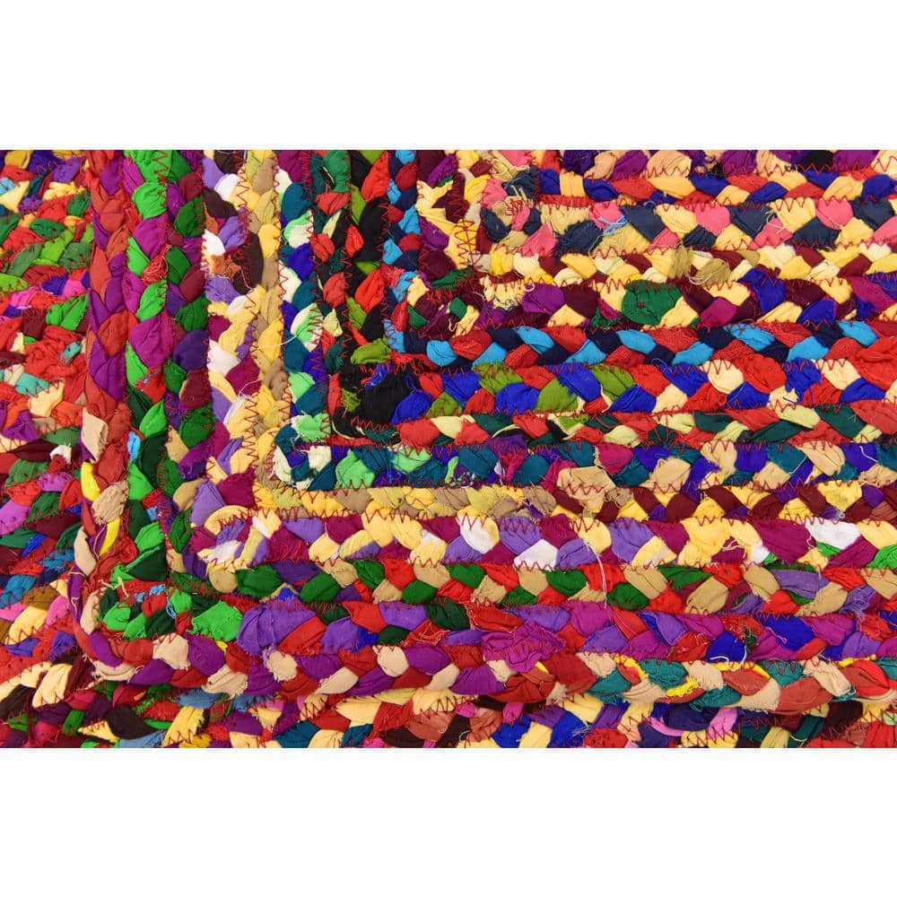 Handmade Multicolor Braided Cotton Runner Rug