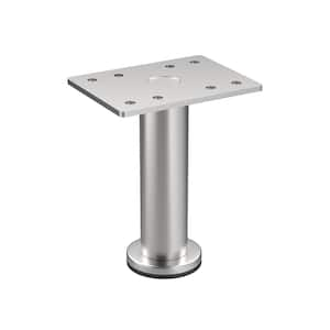 3 15/16 in. (100 mm) Stainless Steel 201 Round Furniture Leg with Leveling Glide