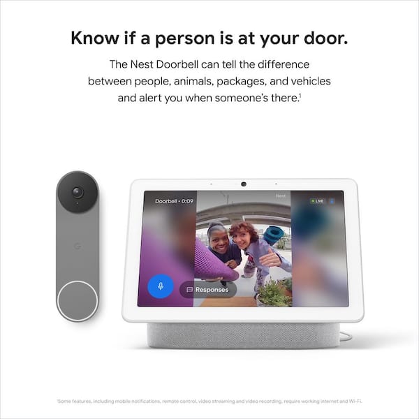 Google Nest Wi-Fi Video Doorbell Battery Operated Ash GA02076-US - Best Buy