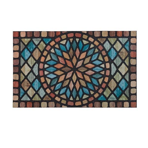 Mohawk Home Diamond Planks Multi 18 in. x 30 in. Door Mat