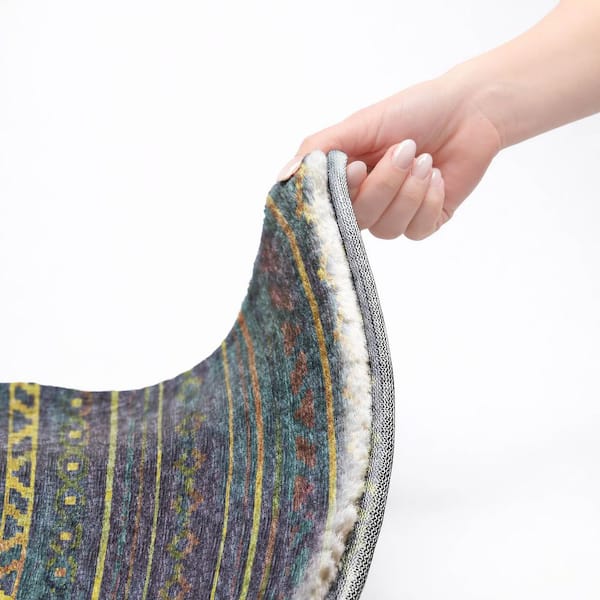 Dream Shag Premium Machine Washable Abstract ADS116 Multi 3 ft. x 5 ft. Area Rug