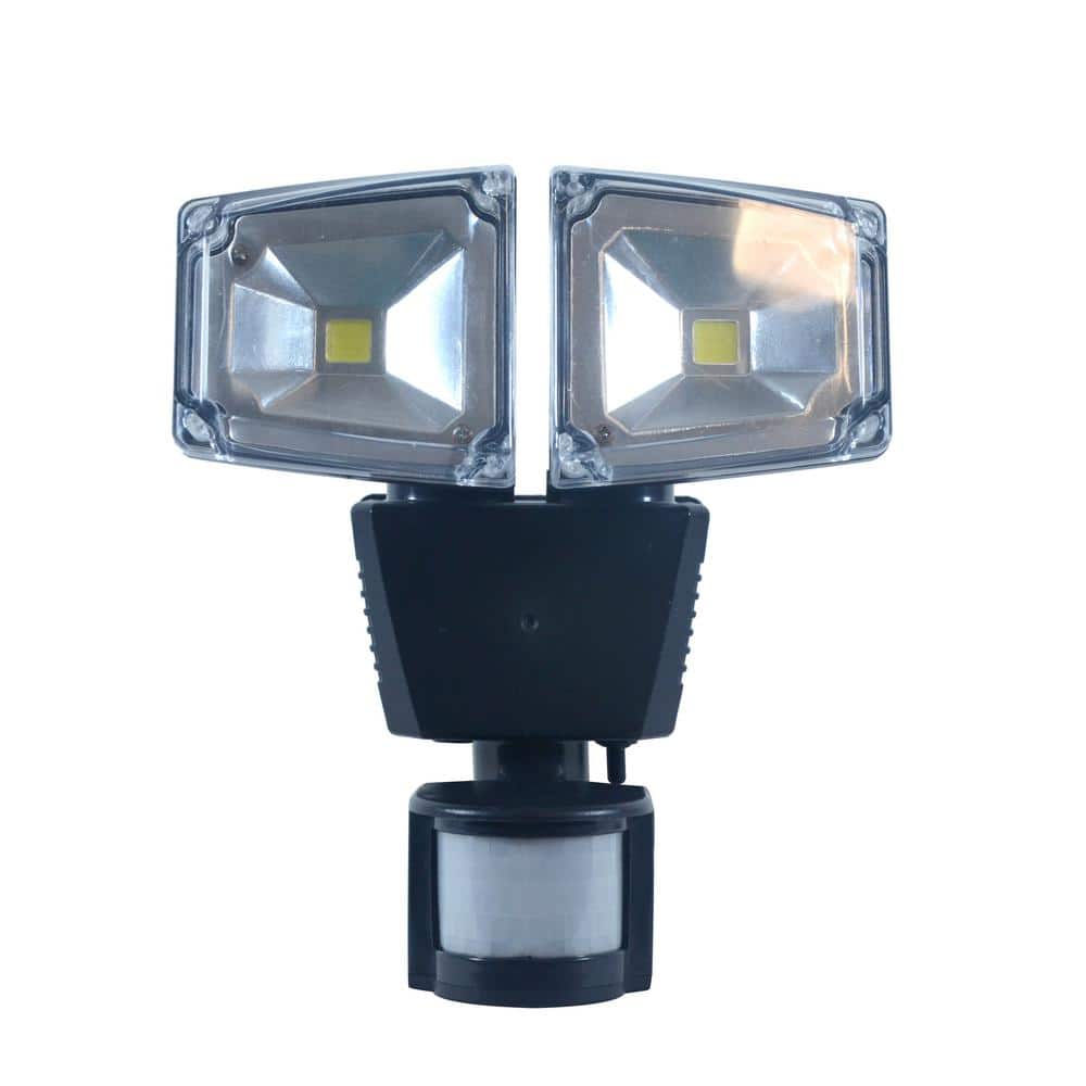 Dual Head Black LED Solar Motion Security Light