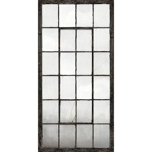 72 in. H x 107 in. W Warehouse Windows Mural Charcoal Industrial Texture Wall Mural