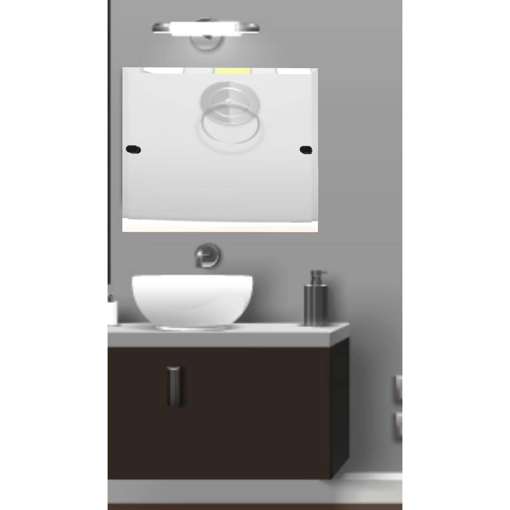Matte Black Frameless Rectangular Wall Mirror with Beveled Edge