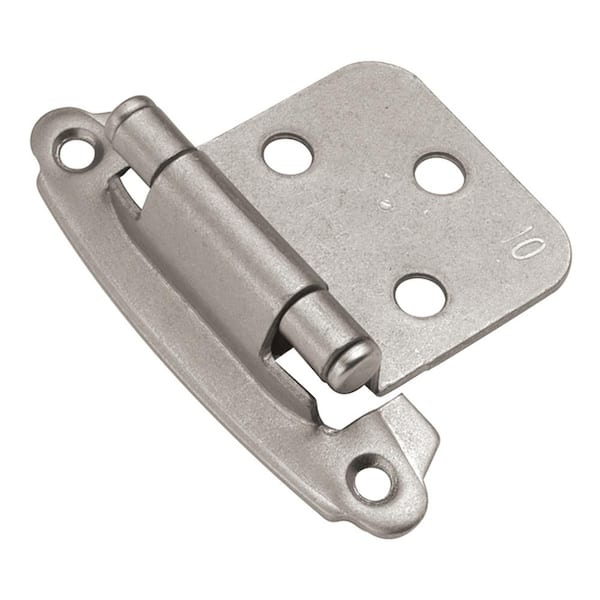 HICKORY HARDWARE 2-5/8 in. x 1-14/15 in. Satin Nickel Surface Self-Closing Hinge (2-Pack)