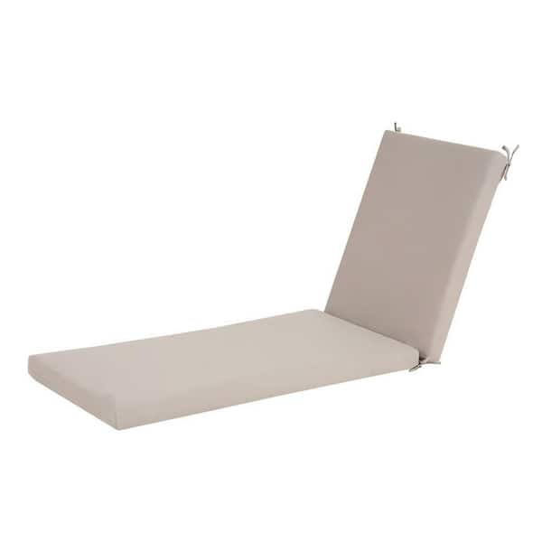75 in. L x 23 in. W x 3 in. Thick Outdoor Chaise Lounge Cushion Patio Chaise Chair Cushion in Beige
