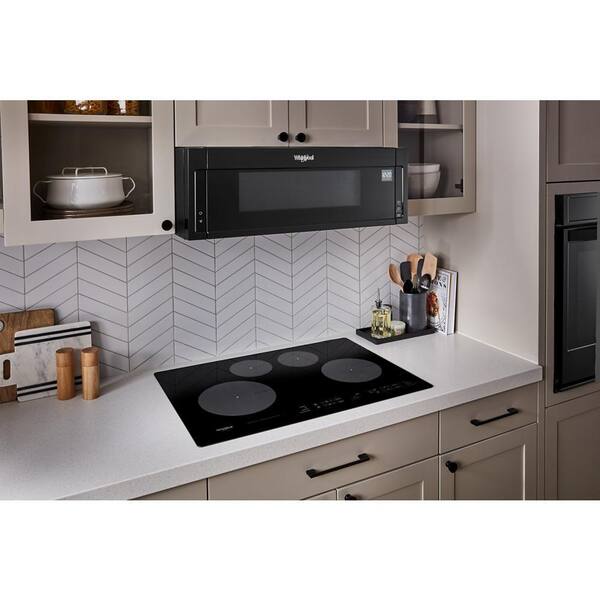 Whirlpool 1.1 cu. ft. Over the Range Low Profile Microwave Hood Combination in Black WML55011HB The Home Depot