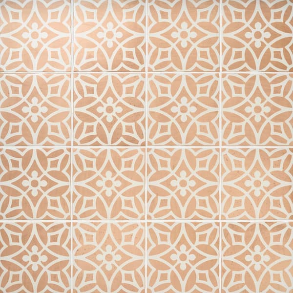 Ivy Hill Tile Sienna Terracotta Flora 8.85 in. x 8.85 in. Matte