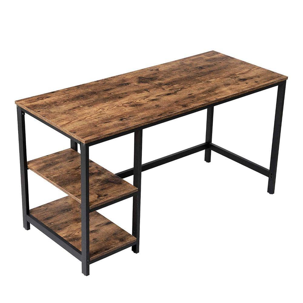 Benjara Yori 55.1 In. Rectangular Black And Brown Wood Writing Desk ...