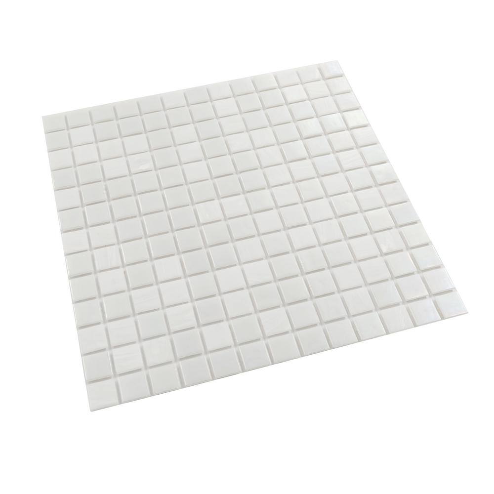 12" x 12" Glossy White Glass Mosaic Tile