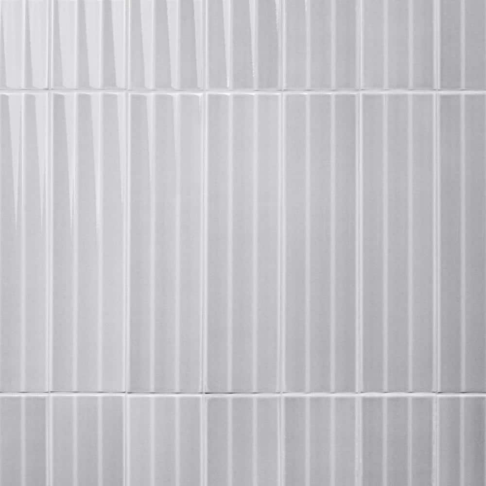 Refined Gray Glazed Ceramic Subway Wall Tile 4-in x 16-in