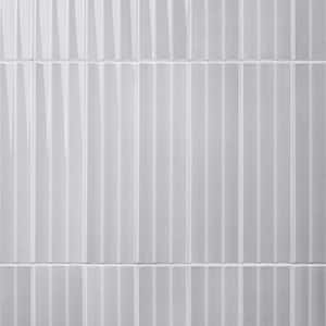 Colorwave Fluted Gray 4.43 in. x 17.62 in. Polished Crackled Ceramic Wall Tile (9.26 Sq. Ft./Case)