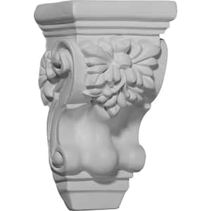 3-5/8 in. x 2-1/2 in. x 6-1/8 in. Primed Polyurethane Small Scroll Corbel