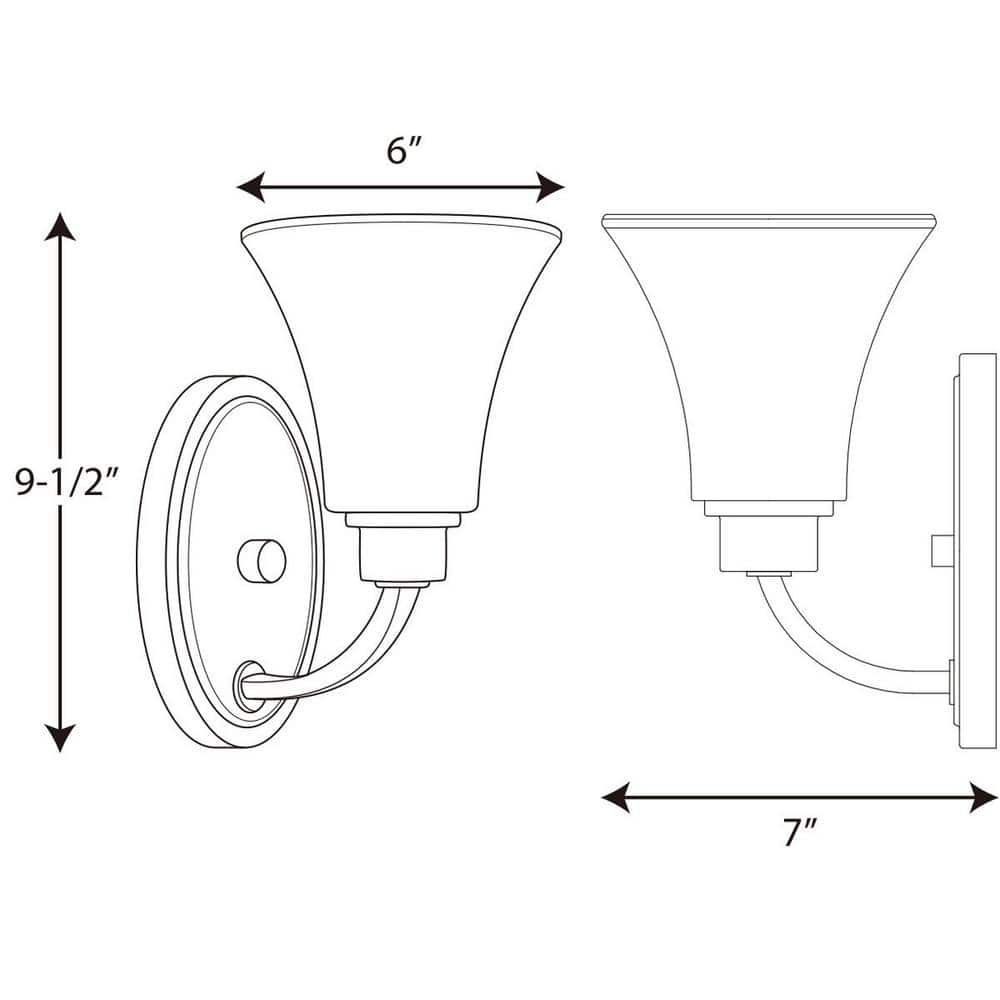 Brushed Nickel 9.5" Wall Sconce with Etched Glass Shade