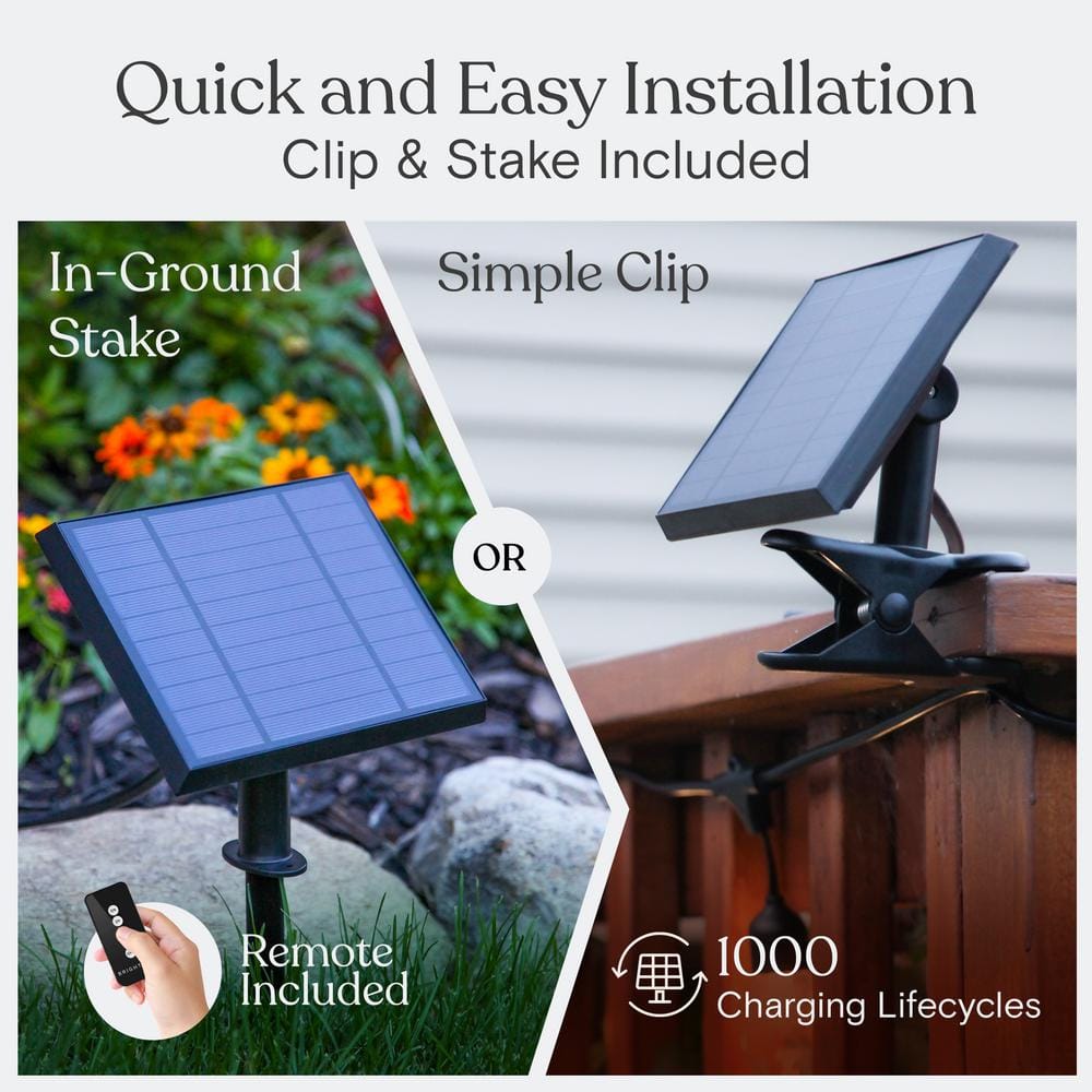 Warm White Solar Powered Outdoor LED String Lights with Remote