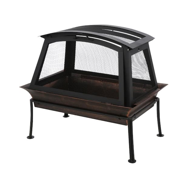 CobraCo Steel Outdoor Fireplace with Black Powdered Finish