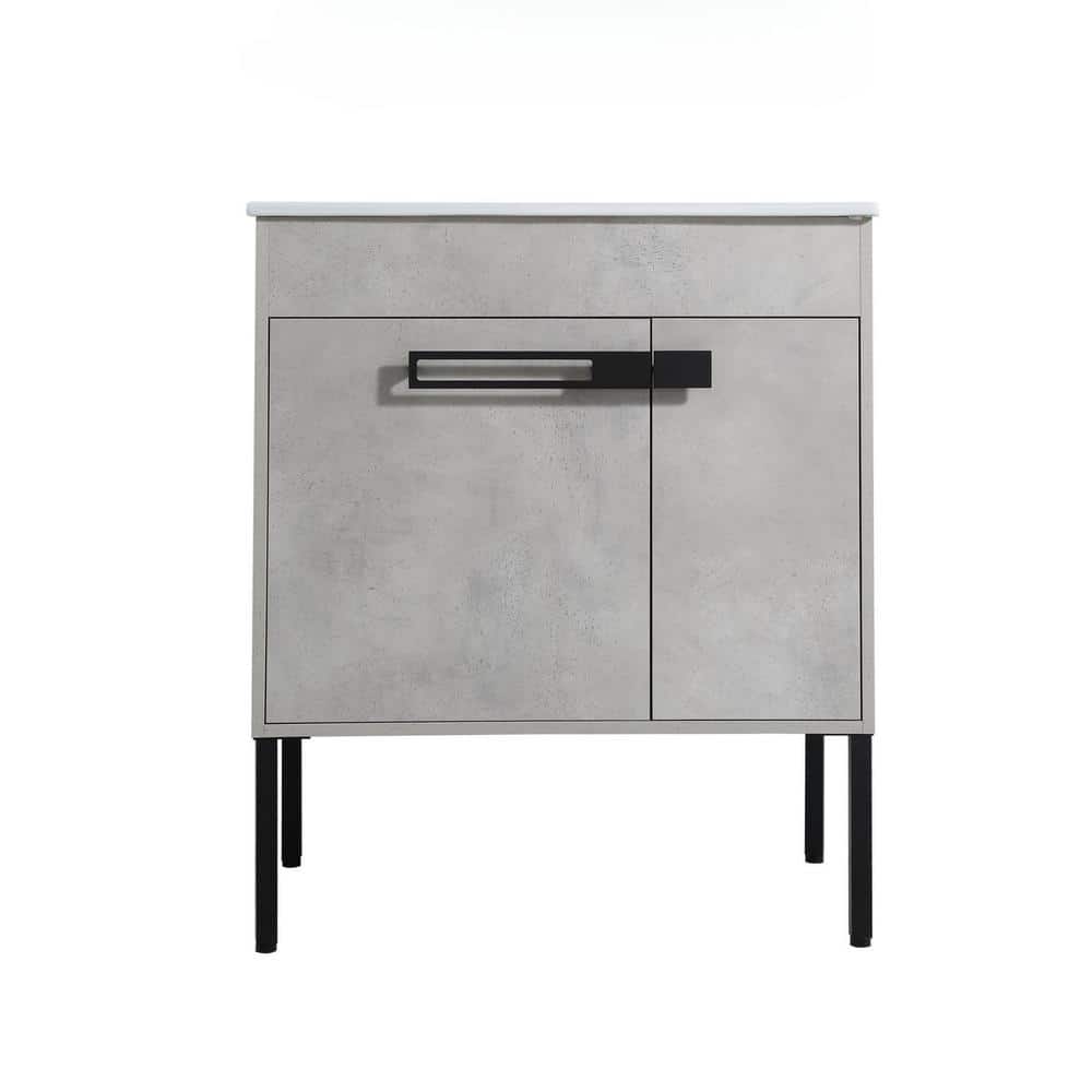 30 in. W Freestanding or Floating Bath Vanity Cabinet without Top in Gray w