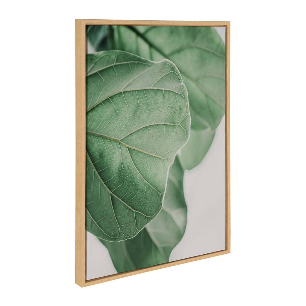 Natural Green Leaf Study Framed Canvas Wall Art, 23x33