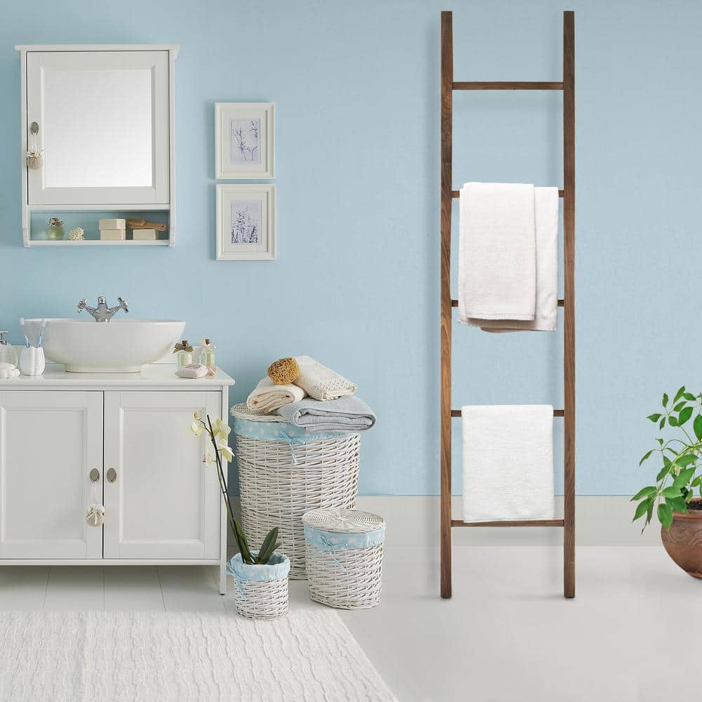 Solid Walnut Decorative Ladder with Natural Finish