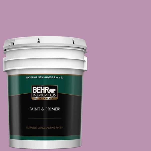 BEHR PREMIUM PLUS 5 gal. Home Decorators Collection #HDC-MD-10 Blooming Lilac Semi-Gloss Enamel Exterior Paint & Primer