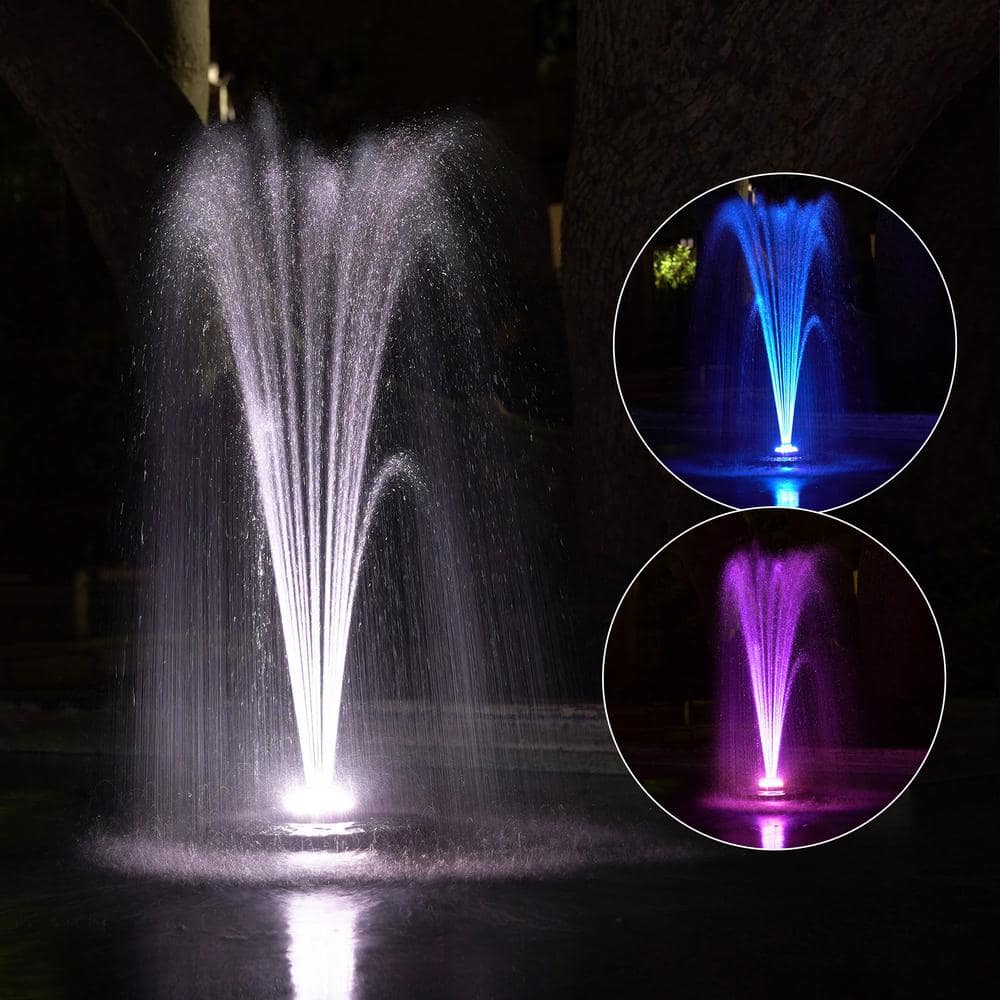Black Floating Spray Fountain with LED Lights and Pump