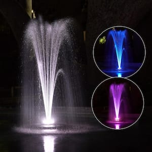 550-GPH Pump 48-LED Light Floating Spray Fountain, Black