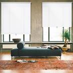 Cut-to-Size 45 in. W x 73 in. L White Cordless Light Filtering Polyester Fabric Roller Shade