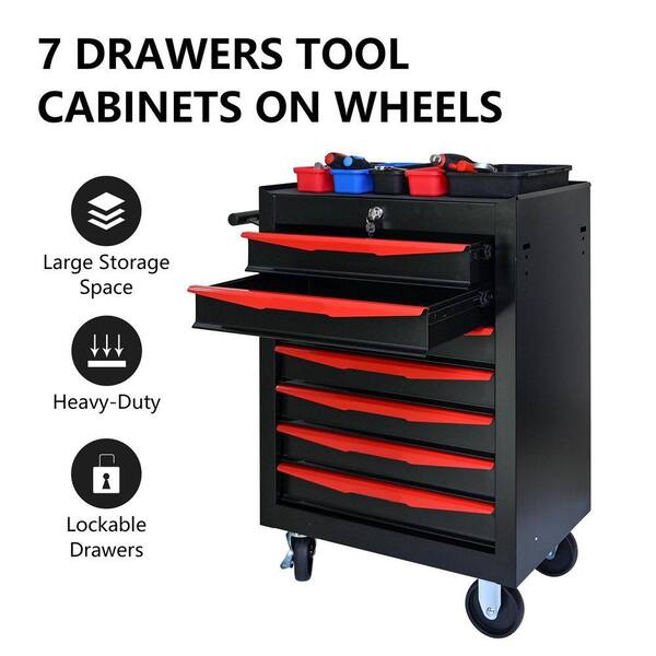 Damodpoy 13 in. Rolling Metal Tool Chest with 7-Drawers, 20 in. 7