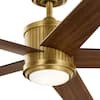 Kichler Brahm 56 in. Natural Brass Ceiling Fan with LED