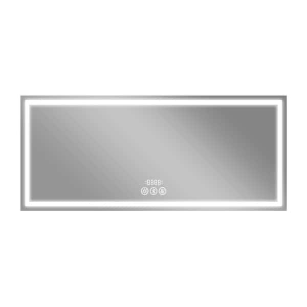Lirago 78 in. W x 35 in. H Modern Rectangle Frameless LED Mirror Vanity Mirror Bathroom Mirror