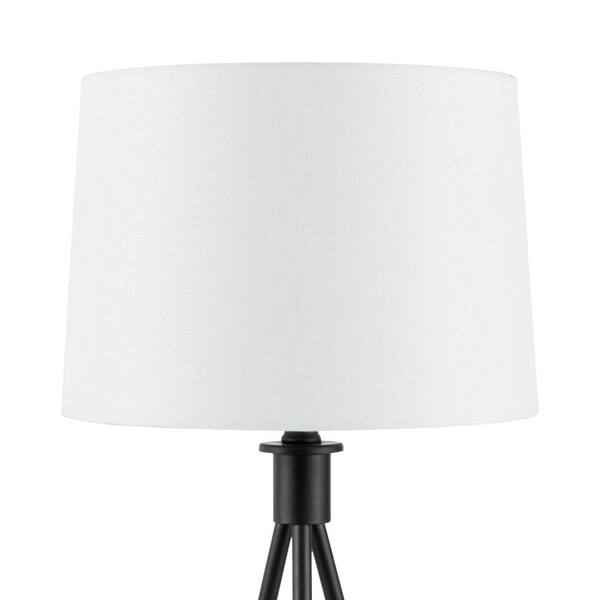 industrie een Minachting Hampton Bay Higgins 23.75 in. Black Tripod Table Lamp with Round Base with  LED Bulb Included 24121-001 - The Home Depot