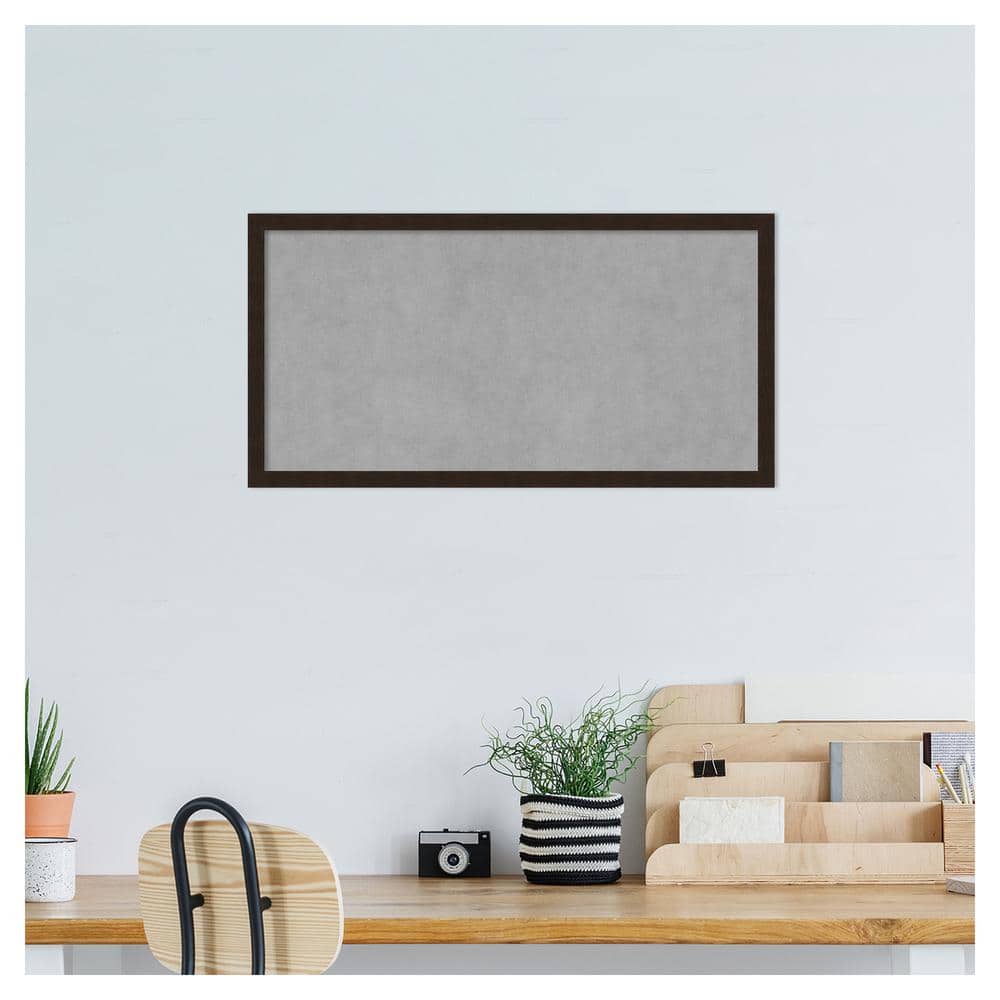 Carlisle Espresso Narrow Framed Silver Magnetic Memo Board