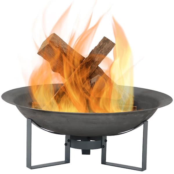Sunnydaze Decor 23 In X 8 5 Round, Modern Wood Burning Fire Pit