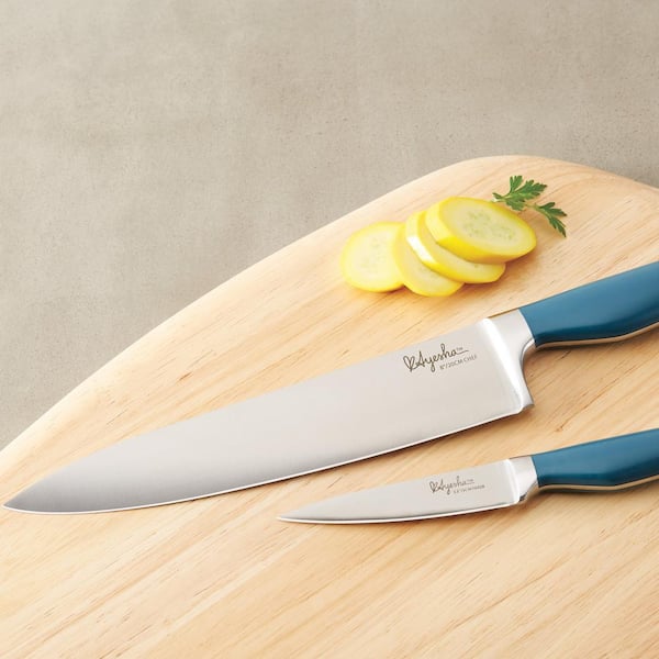 Ayesha Curry 3pc Home Collection Japanese Steel Cooking Knife Set Blue