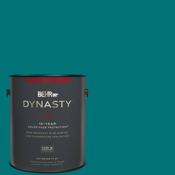BEHR DYNASTY 1 gal. #T15-3 Essential Teal Flat Exterior Stain-Blocking Paint & Primer