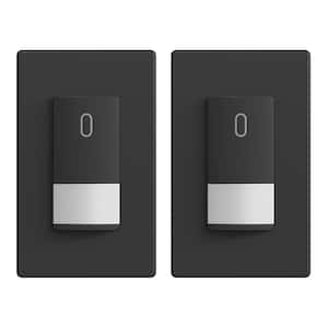 Single-Pole Occupancy Sensor, PIR Infrared Motion Activated Wall Switch, Matte Black (2-Pack)