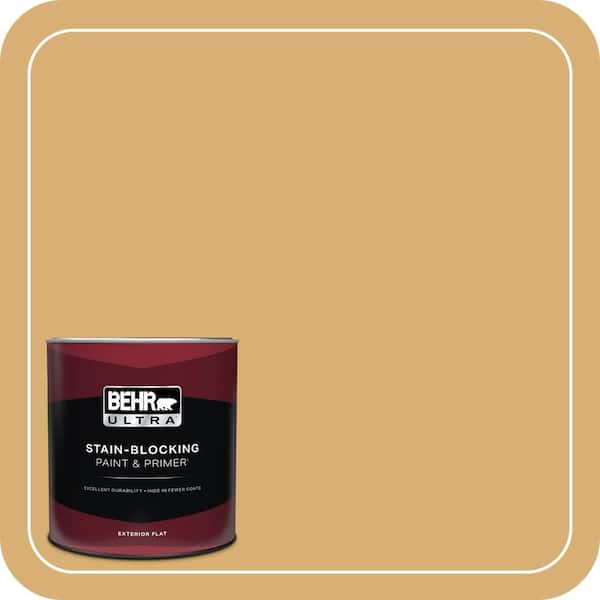 BEHR ULTRA 1 qt. Home Decorators Collection #HDC-AC-08 Mustard Field Flat Exterior Paint & Primer