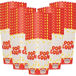 Popcorn Boxes 50-Pack Disposable Paper Popcorn Containers 46 oz. Capacity Wax-Free Popcorn Boxes