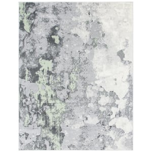 Adirondack Green/Gray 8 ft. x 10 ft. Distressed Abstract Area Rug