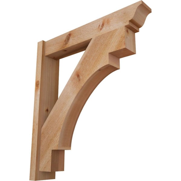 Ekena Millwork 6 in. x 34 in. x 30 in. Western Red Cedar Merced Traditional Rough Sawn Outlooker