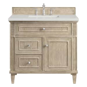 Lorelai 36.0 in. W x 23.5 in. D x 34.06 in. H Single Bathroom Vanity in Whitewashed Oak with Lime Delight  Quartz Top