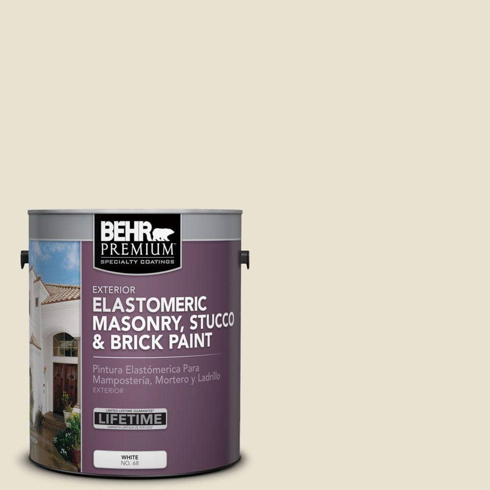 Behr Premium 1 Gal Ms 33 Eggshell White Elastomeric Masonry Stucco And Brick Exterior Paint 06801 The Home Depot behr premium 1 gal ms 33 eggshell white elastomeric masonry stucco and brick exterior paint