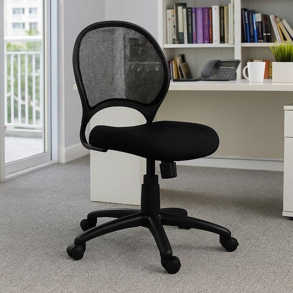 Lene Mesh Adjustable Task Chair in Black without Arms